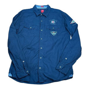 S.Oliver Shirt Mens Medium Long Sleeve Button Up North Ridge Embroidered Casual